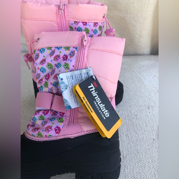 Snow Boots Dream Pairs Big Girl Mid Calf waterproof insulation boots pink size 3 - Picture 14 of 15